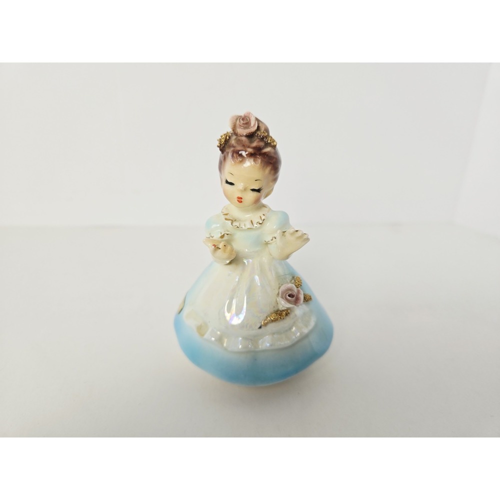 Vintage Josef Originals ceramic figurine girl blue dress Mary Ann